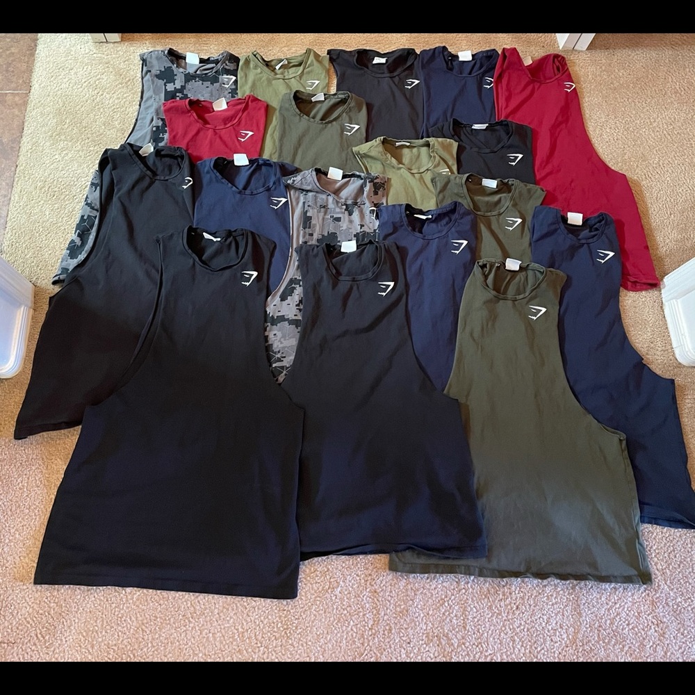 Gymshark Critical Drop-Arm Tanks (M) $110